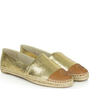 Tory Burch espadrilles gold and brown